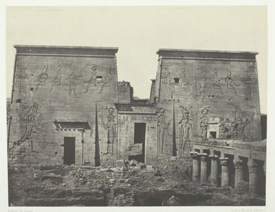 Drômos und Philônes, Großer Tempel der Isis bei Pilônes, Nubien, 1849-51, gedruckt 1852 von Maxime Du Camp