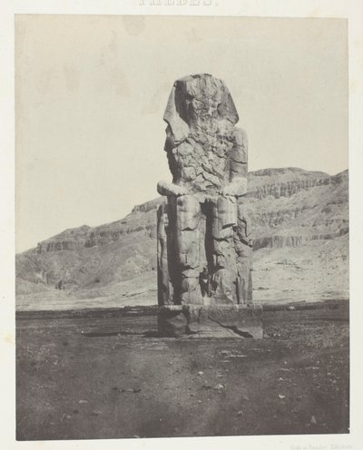 Gournah, Koloss von Amenophis III; Theben, Tafel 56 aus dem Album "Ägypten, Nubien, Palästina und Syrien" (1852) von Maxime Du Camp