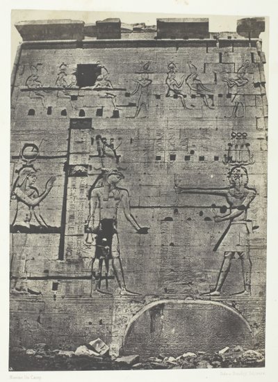Großer Tempel der Isis in Philae, Zweites Pylon, Nubien, 1849-51, gedruckt 1852 von Maxime Du Camp