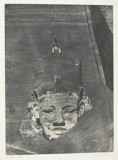 Ibsamboul, westliches Koloss des Spéos De Phrè, Nubien, 1849-51, gedruckt 1852 von Maxime Du Camp