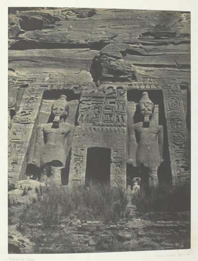 Ibsamboul, Eingang des Speos von Hathor, Nubien, 1849-51, gedruckt 1852 von Maxime Du Camp