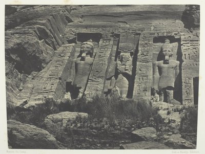 Ibsamboul, südlicher Teil des Spéos von Hathor; Nubien, Tafel 110 aus dem Album "Ägypten, Nubien, Palästina und Syrien" (1852) von Maxime Du Camp