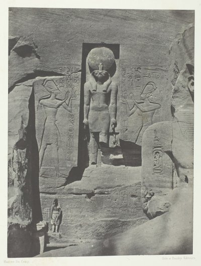 Ibsamboul, Skulpturen des Eingangs des Späos von Phrè, Nubien, 1849-51, gedruckt 1852 von Maxime Du Camp