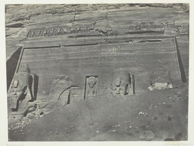Ibsamboul, Gesamtansicht des großen Speos von Phrè, Nubien, 1849-51, gedruckt 1852 von Maxime Du Camp