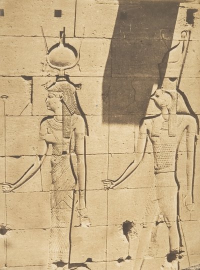 Isis und Horus-Arsiési - Basrelief des Tempels von Kalabcheh Talmis von Maxime Du Camp