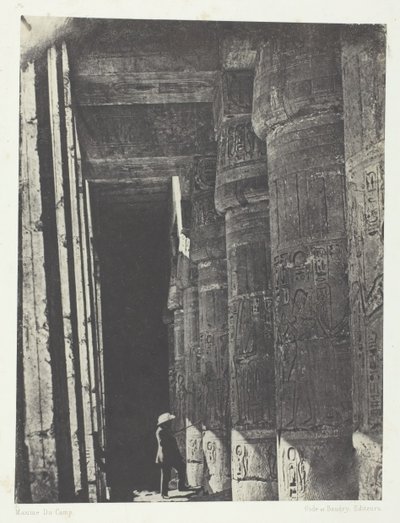 Médinet-Habou, Galerie des Palastes von Ramses-Méiamoun, Theben, 1849-51, gedruckt 1852 von Maxime Du Camp