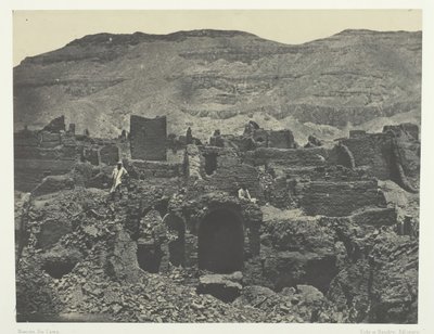 Médinet-Habou, Ruinen der Stadt Papa, Theben, 1849-51, gedruckt 1852 von Maxime Du Camp