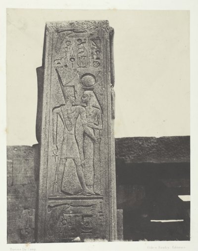 Palais de Karnak, Pilier vor dem Granitheiligtum, Theben von Maxime Du Camp