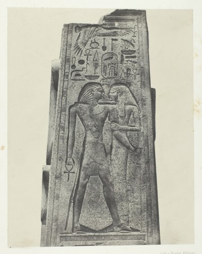 Palais de Karnak, Pilier Devant le Sanctuaire de Granit, Theben, 1849-51, gedruckt 1852 von Maxime Du Camp