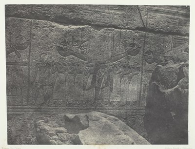 Palast von Karnak, Außenskulpturen des Granitheiligtums, Theben, 1849-51, gedruckt 1852 von Maxime Du Camp