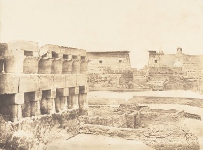 Palast und Dorf von Luxor, von Süden gesehen, Theben, 1849-50 von Maxime Du Camp