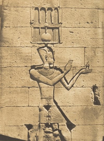 Ptolemäus-Cäsarion - Basrelief des Tempels von Kalabcheh Talmis, 8. April 1850 von Maxime Du Camp
