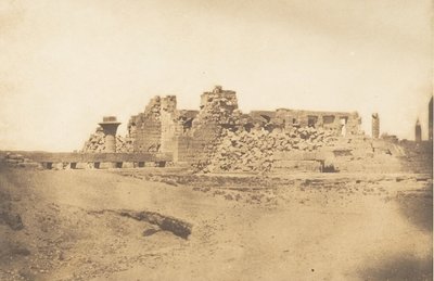 Ruinen der Hypostylhalle des Palastes von Karnak - Ansicht von Südwesten, 1849-50 von Maxime Du Camp