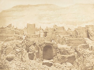 Ruinen einer christlichen Stadt, in Médinet-Habou Theben, 1849-50 von Maxime Du Camp