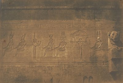 Skulpturen an der hinteren Fassade des großen Tempels von Dendérah Tentyris von Maxime Du Camp