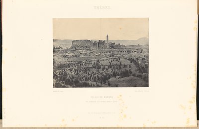 Theben. Palast von Karnak. Gesamtansicht der Ruinen, von Osten aufgenommen. von Maxime Du Camp