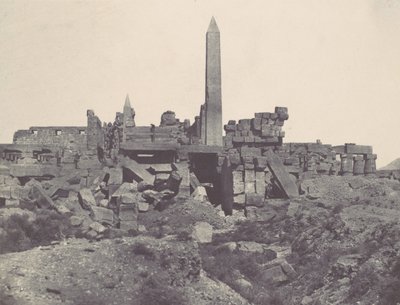 Theben. Palast von Karnak. Granitheiligtum und Hypostylsaal, 1850 von Maxime Du Camp