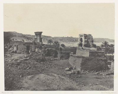 Dorf und Tempel der Insel Bégéh, im Westen von Philä; Nubien, Platte 81 aus dem Album "Ägypten, Nubien, Palästina und Syrien" (1852) von Maxime Du Camp