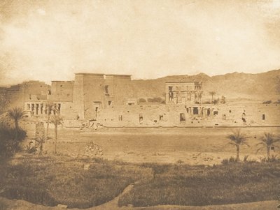 Gesamtansicht der Insel Philae, von der Insel Begueh West, 1849-50 von Maxime Du Camp