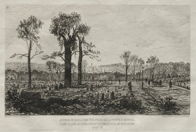 Künstlerische Erinnerungen an die Belagerung von Paris: Avenue de Boulogne, Blick von der Porte d