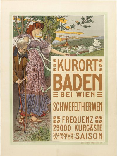 Kurort Baden bei Wien, ca. 1910 von Maximilian Liebenwein