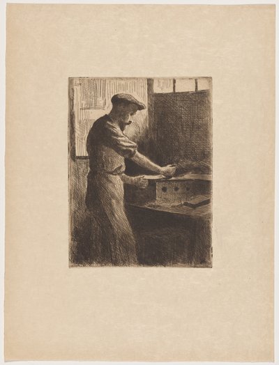 Auguste Delâtre bei der Arbeit von Maximilien Luce