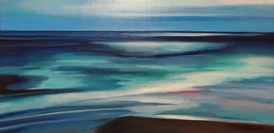 Blaues Ozean-Abstrakt von Maxine Shore
