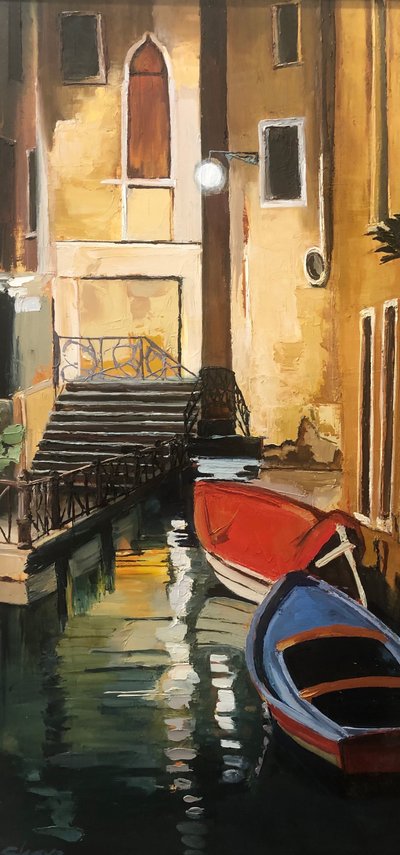 Abendliche Kanalboote von Maxine Shore