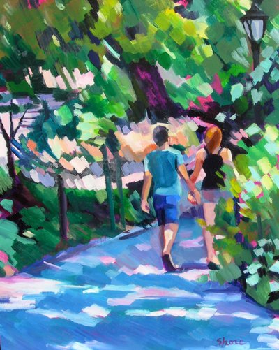 Romantischer Spaziergang im Park von Maxine Shore