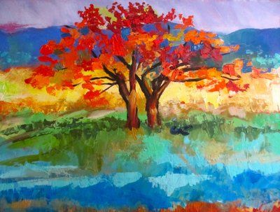Lebendige Herbstbäume von Maxine Shore