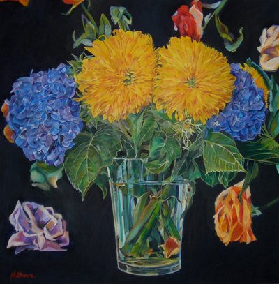 Lebendiges Blumen-Stillleben von Maxine Shore