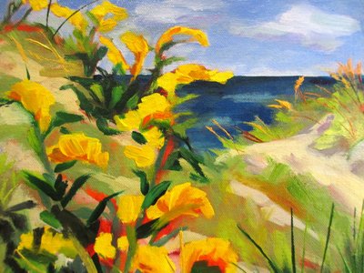 Gelbe Dünenblüten von Maxine Shore
