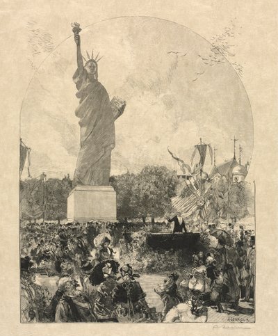 Freiheitsstatue, der Stadt Paris von den Amerikanern geschenkt, 1885 von May 30 Publiished in Le Monde