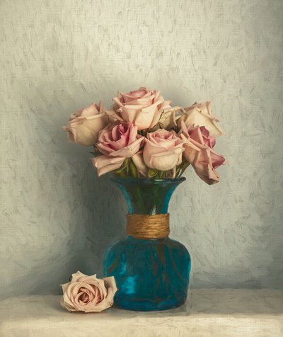 Zarte Rosa Rosen Stillleben von May G