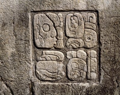 Glyphen im Haus C, Patio 2 im Palast von Mayan