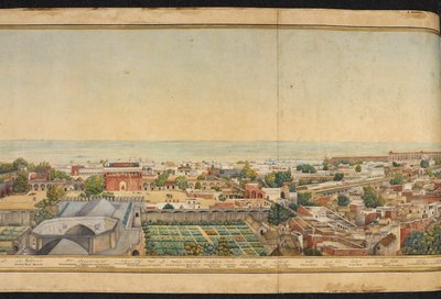 Abschnitt eines Panoramas von Delhi von Mazar or Mazhar Ali Khan