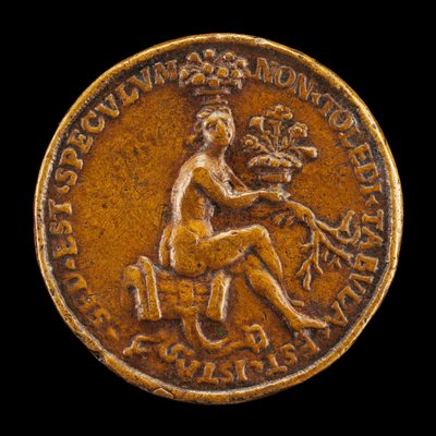 Frau sitzt auf einem Sattel [Rückseite], 1518 von Medallist of 1518