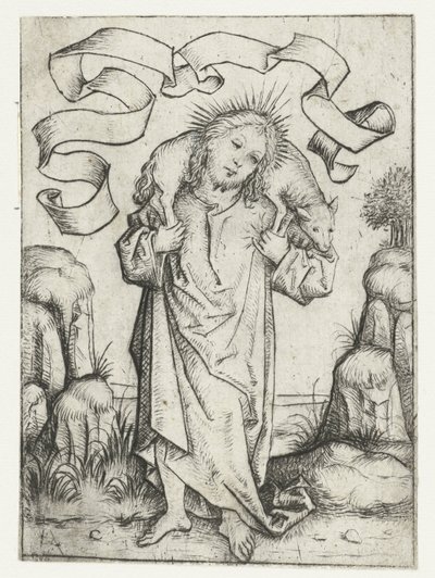 Christus als der gute Hirte von Meester van het Amsterdamse Kabinet