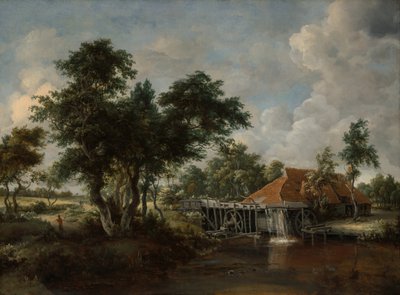 Die Wassermühle mit dem großen roten Dach, 1662-65 von Meindert Hobbema