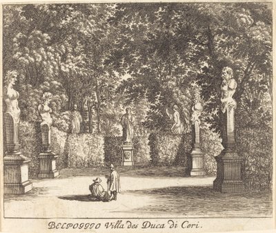 Balpoggio, Villa des Herzogs von Ceri von Melchior Küsel after Johann Wilhelm Baur