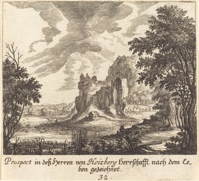 Bergblick von Melchior Küsel after Johann Wilhelm Baur