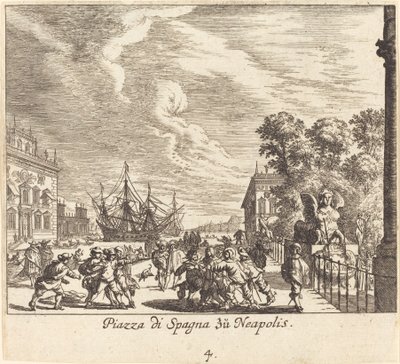 Piazza di Spagna, Neapel von Melchior Küsel after Johann Wilhelm Baur