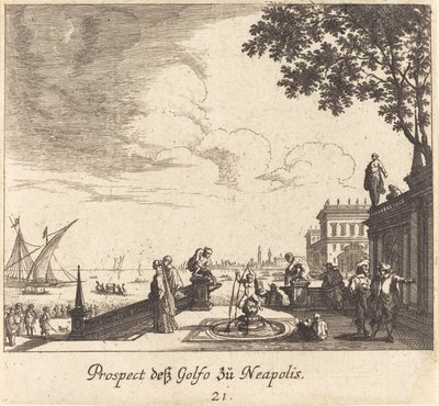Blick auf den Golf von Neapel von Melchior Küsel after Johann Wilhelm Baur
