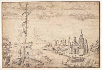 Landschaft mit einer Stadt von Melchior Lorck