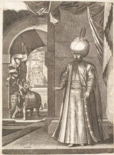 Porträt von Sultan Suleiman dem Prächtigen (stehend) von Melchior Lorck
