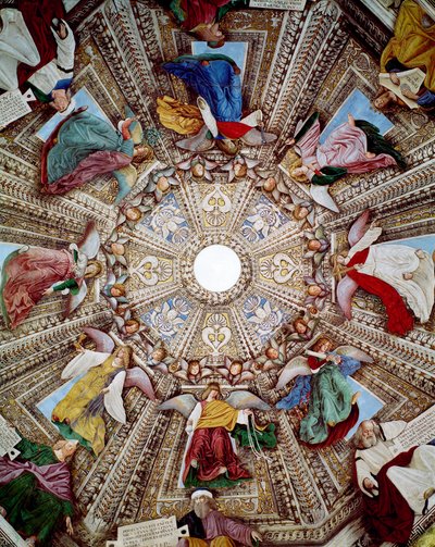 Darstellungen von Propheten und Engeln. Fresko von Melozzo da Forlì (Melozzo degli Ambrosi) (1438-1494). Kuppel der Sakristei von San Marco, Heiligtum der Santa Casa, Loreto von Melozzo da Forli
