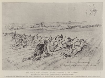 Die deutschen Armeemanöver, Infanterie widersteht einem Kavallerieangriff von Melton Prior