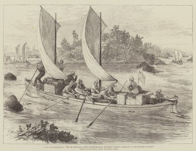 Die Nil-Expedition, das 1. Bataillon des South Staffordshire Regiments drängt am Hannek-Katarakt vor von Melton Prior