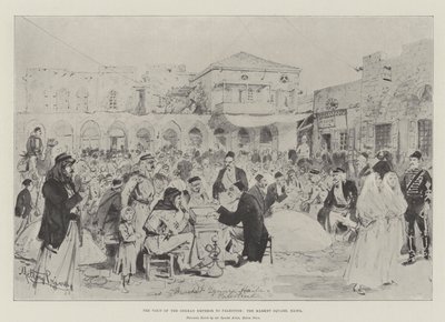 Der Besuch des deutschen Kaisers in Palästina, der Marktplatz von Haifa von Melton Prior