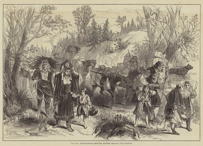Der Krieg, Herzegowinische Flüchtlinge zwischen Belosave und Goslitch von Melton Prior
